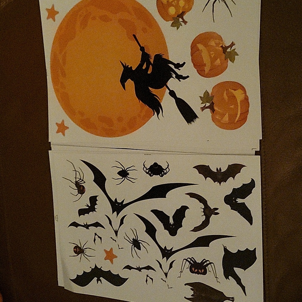 Halloween Themed Windoq Clings Decals Lot of 9 sheets New in Pack - Picture 5 of 6